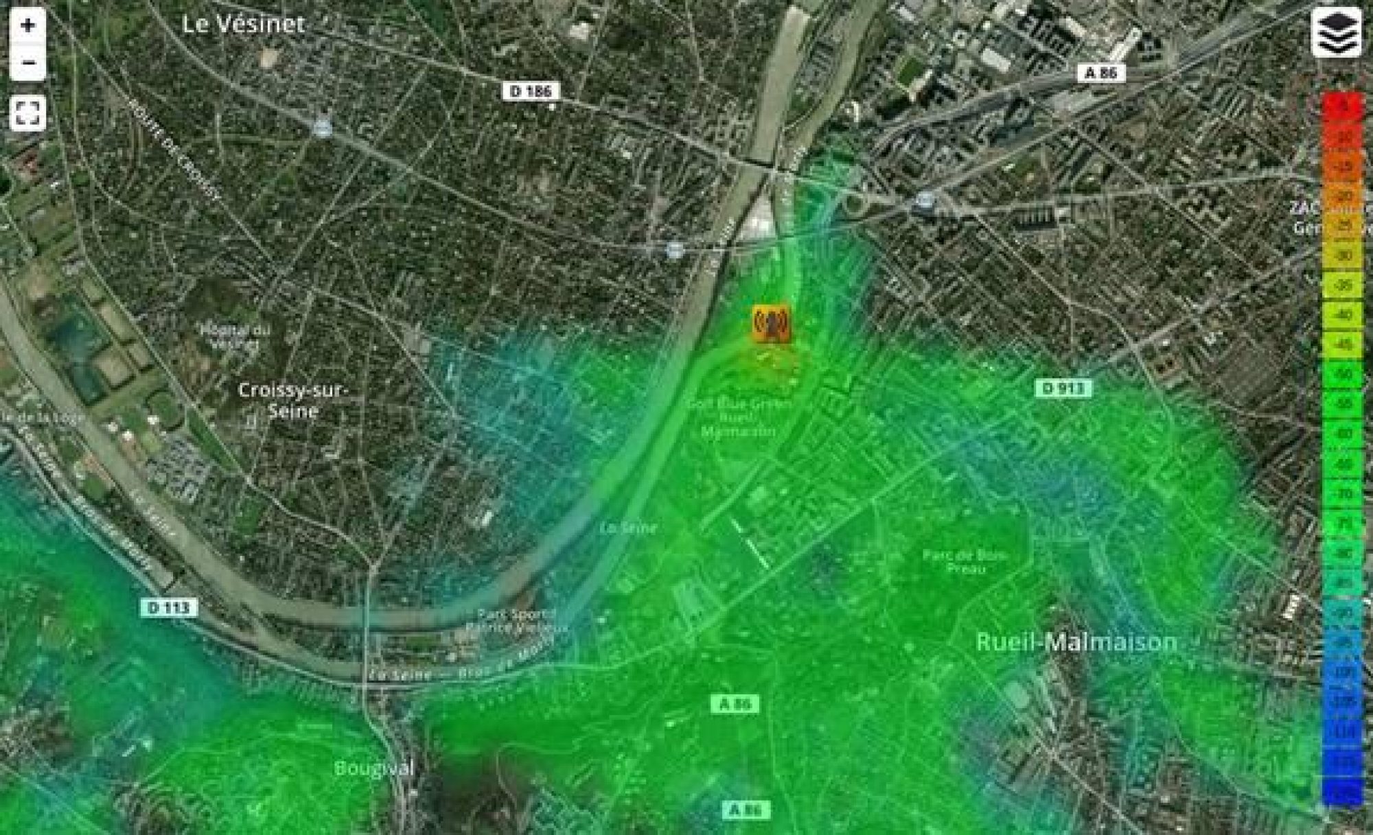 Implantation du site et couverture de lantenne